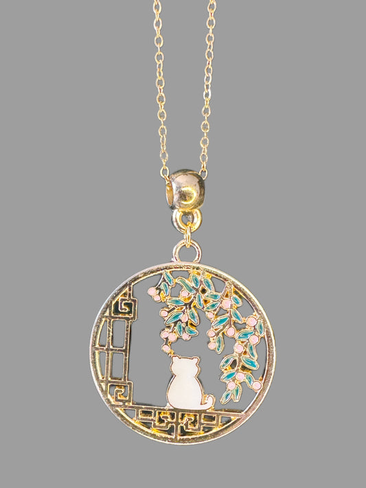 Feline Charm Round Pendant 1