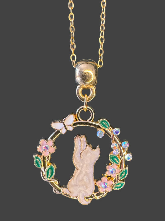 Feline Charm Round Pendant 8