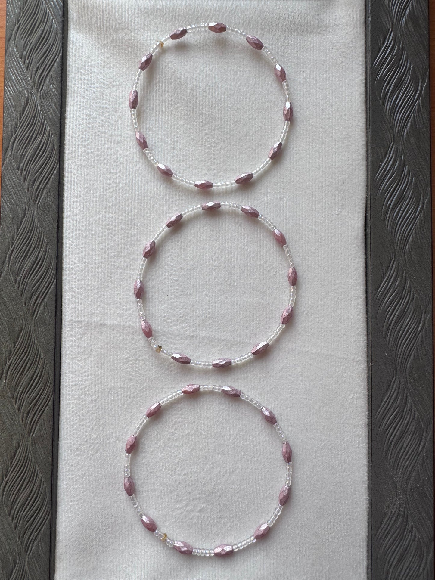 Lilac & White Bangles