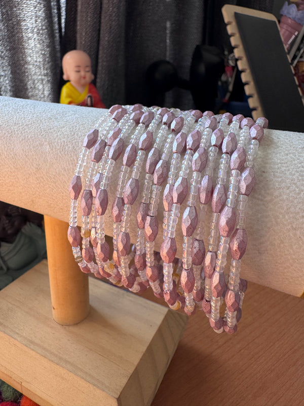 Lilac & White Bangles